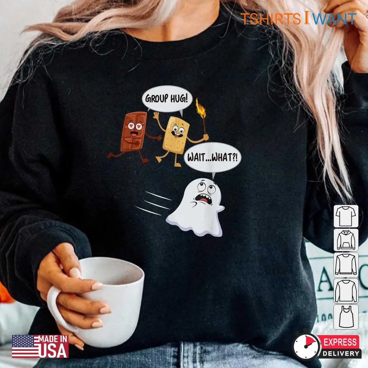 Halloween Camping Shirts: S'mores Marshmallow Ghost Funny Camping Halloween Tee 6 Halloween Camping Shirts Smores Ghost Campfire 6 1.jpg