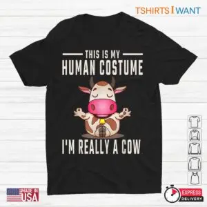 Halloween Cow Shirt Human Disguise Bovine Tee 1 1.jpg