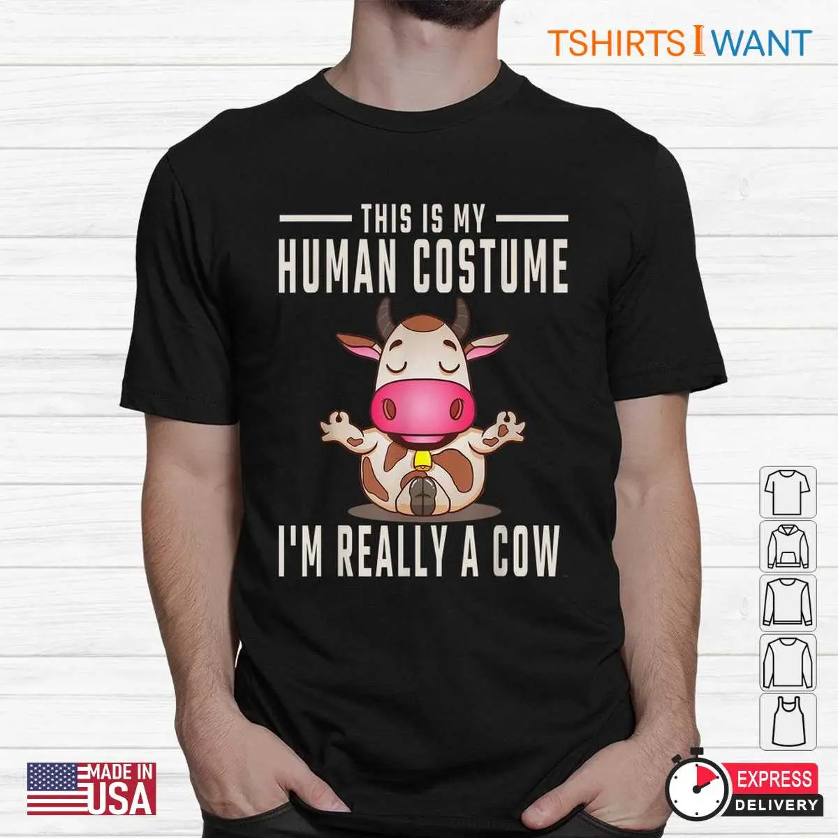 Halloween Cow Shirt Human Disguise Bovine Tee 2 1.jpg