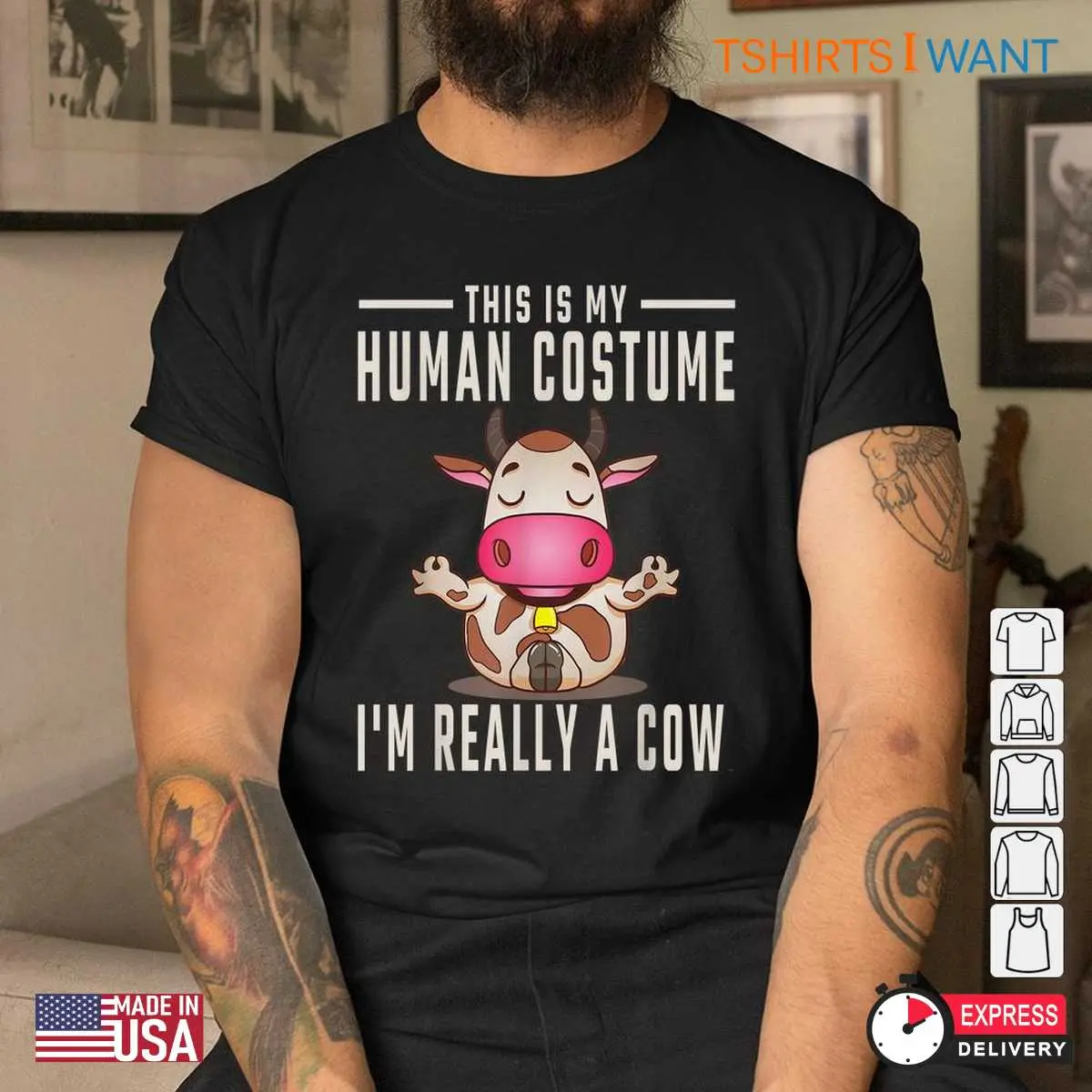 Halloween Cow Shirt Human Disguise Bovine Tee 5 1.jpg
