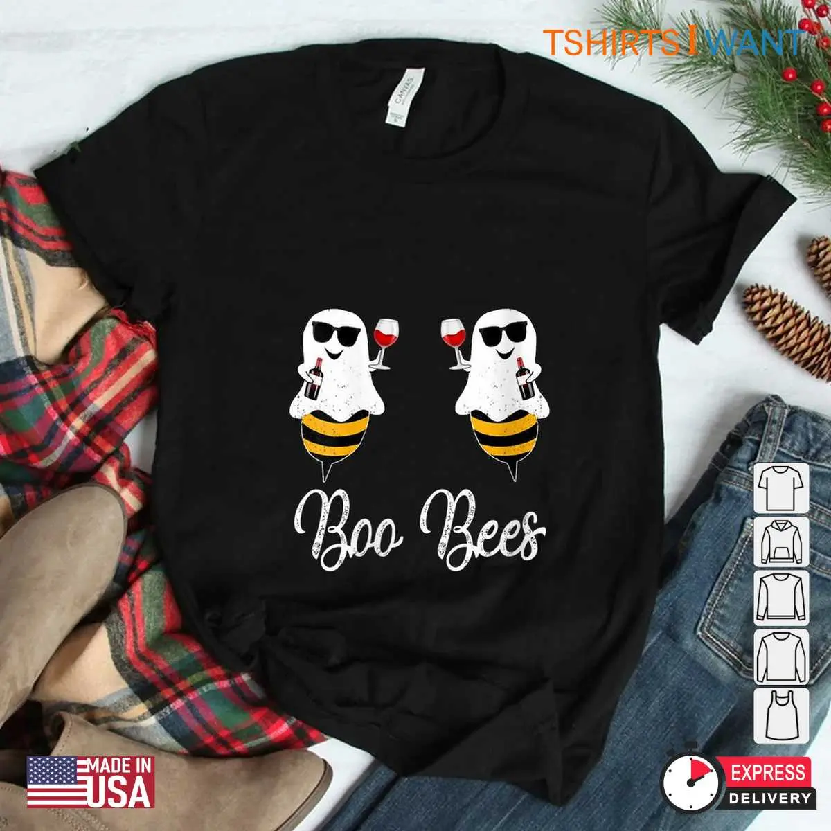 Halloween Drinking Shirts Boo Bees Wine Costume Tee 3 1.jpg