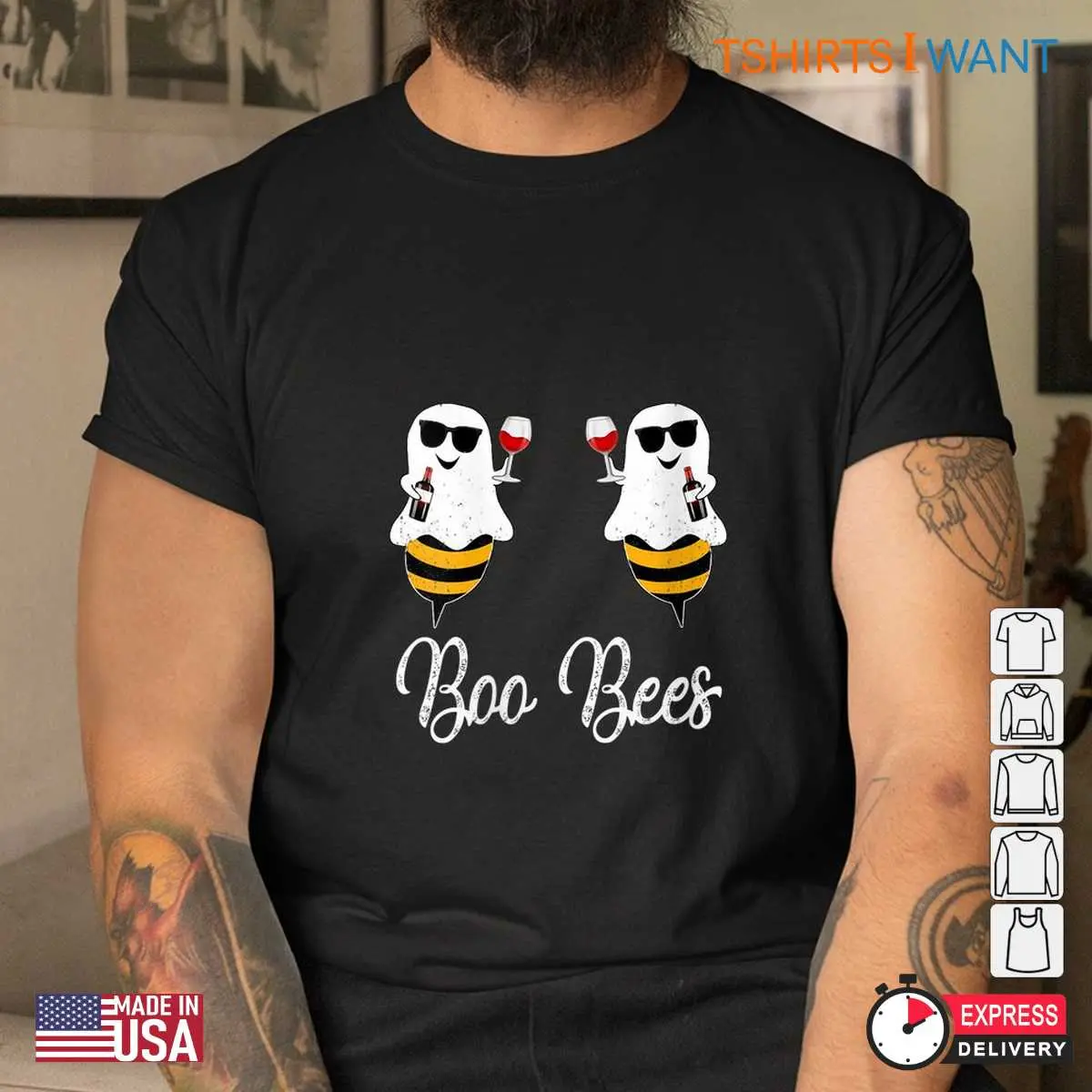 Halloween Drinking Shirts Boo Bees Wine Costume Tee 4 1.jpg