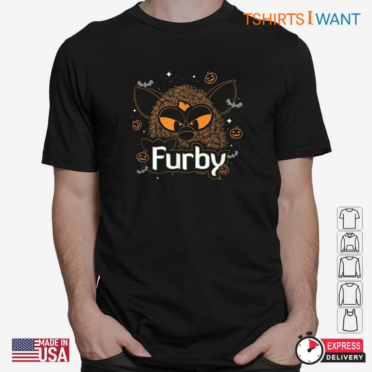 Halloween Furby: Spooky Pumpkin Furby Halloween Costume Shirt 2 Halloween Furby Spooky 90s Toy Tee 2 1.jpg