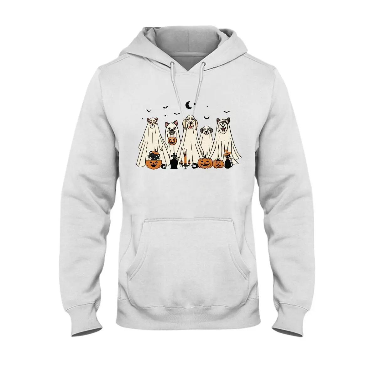 Halloween Ghost Dogs Sweatshirt Cute and Spooky Pet Costume Design 1