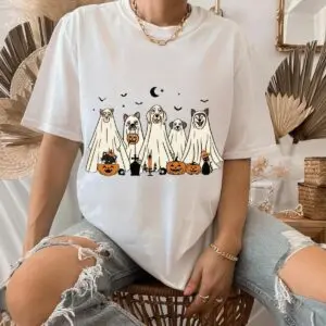 Halloween Ghost Dogs Hoodie- Cute and Spooky Pet Costume Design 6 Halloween Ghost Dogs Sweatshirt Cute and Spooky Pet Costume Design 2