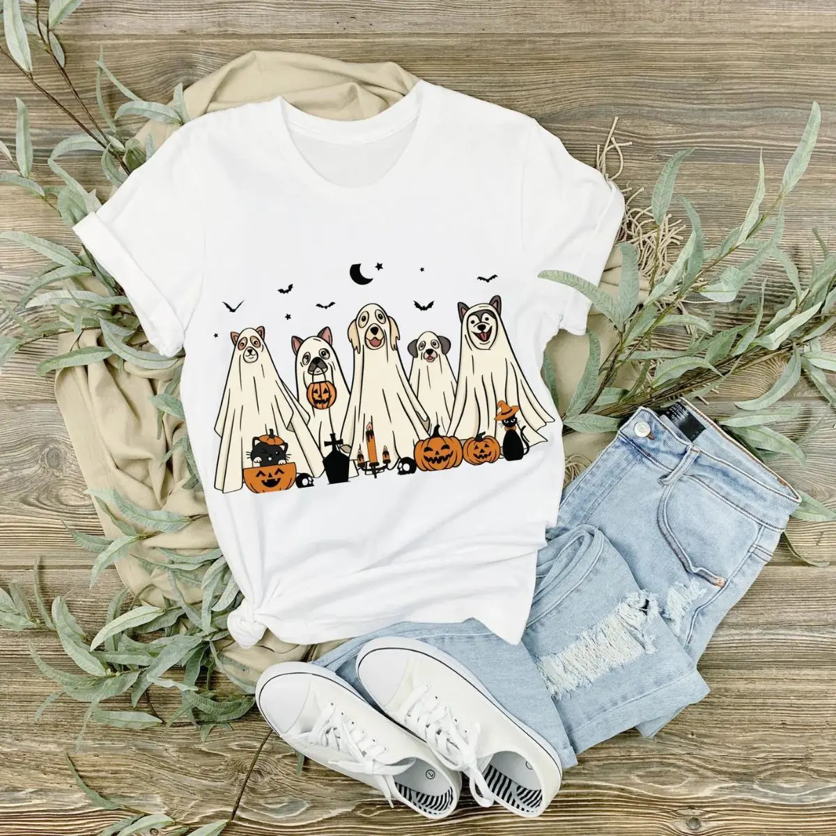 Halloween Ghost Dogs Sweatshirt Cute and Spooky Pet Costume Design 3