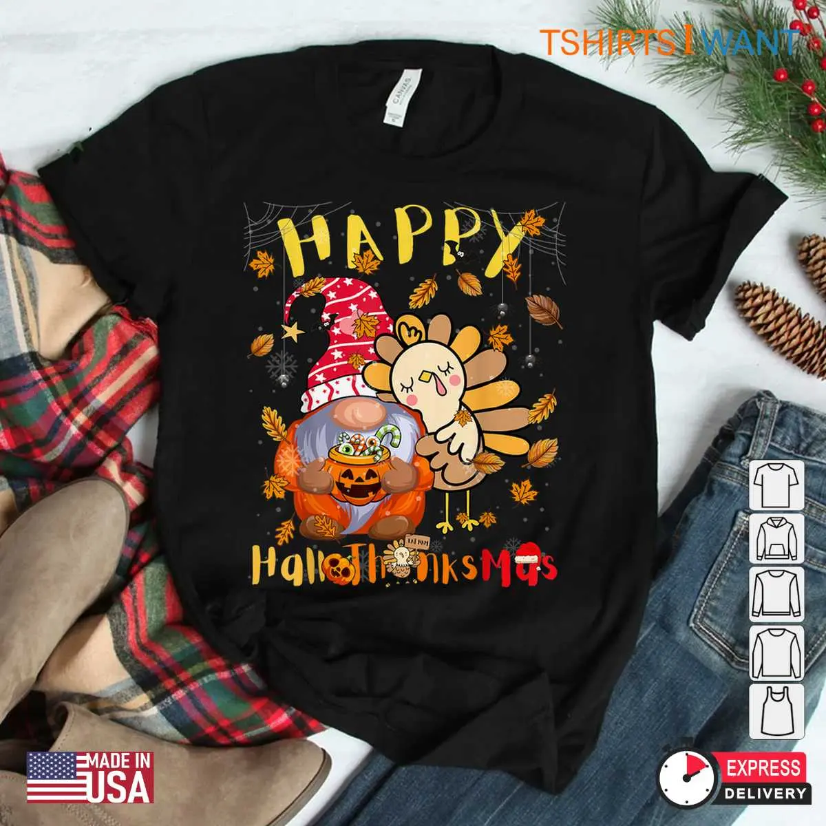 Halloween Gnomes Shirt Hallothanksmas Gnome Tee 1 1.jpg
