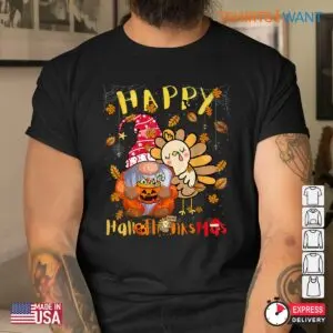 Halloween Gnomes Shirt: Happy Hallothanksmas Gnomes Halloween Thanksgiving Tee 6 Halloween Gnomes Shirt Hallothanksmas Gnome Tee 3 1.jpg