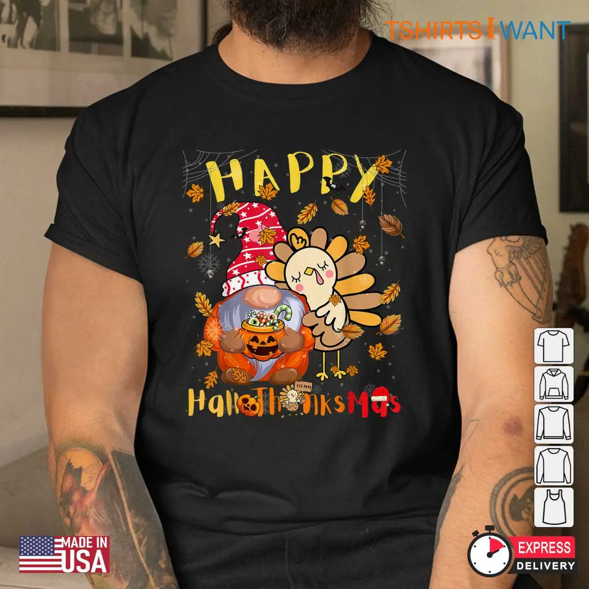 Halloween Gnomes Shirt Hallothanksmas Gnome Tee 3 1.jpg