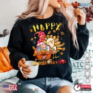 Halloween Gnomes Shirt: Happy Hallothanksmas Gnomes Halloween Thanksgiving Tee 7 Halloween Gnomes Shirt Hallothanksmas Gnome Tee 4 1.jpg