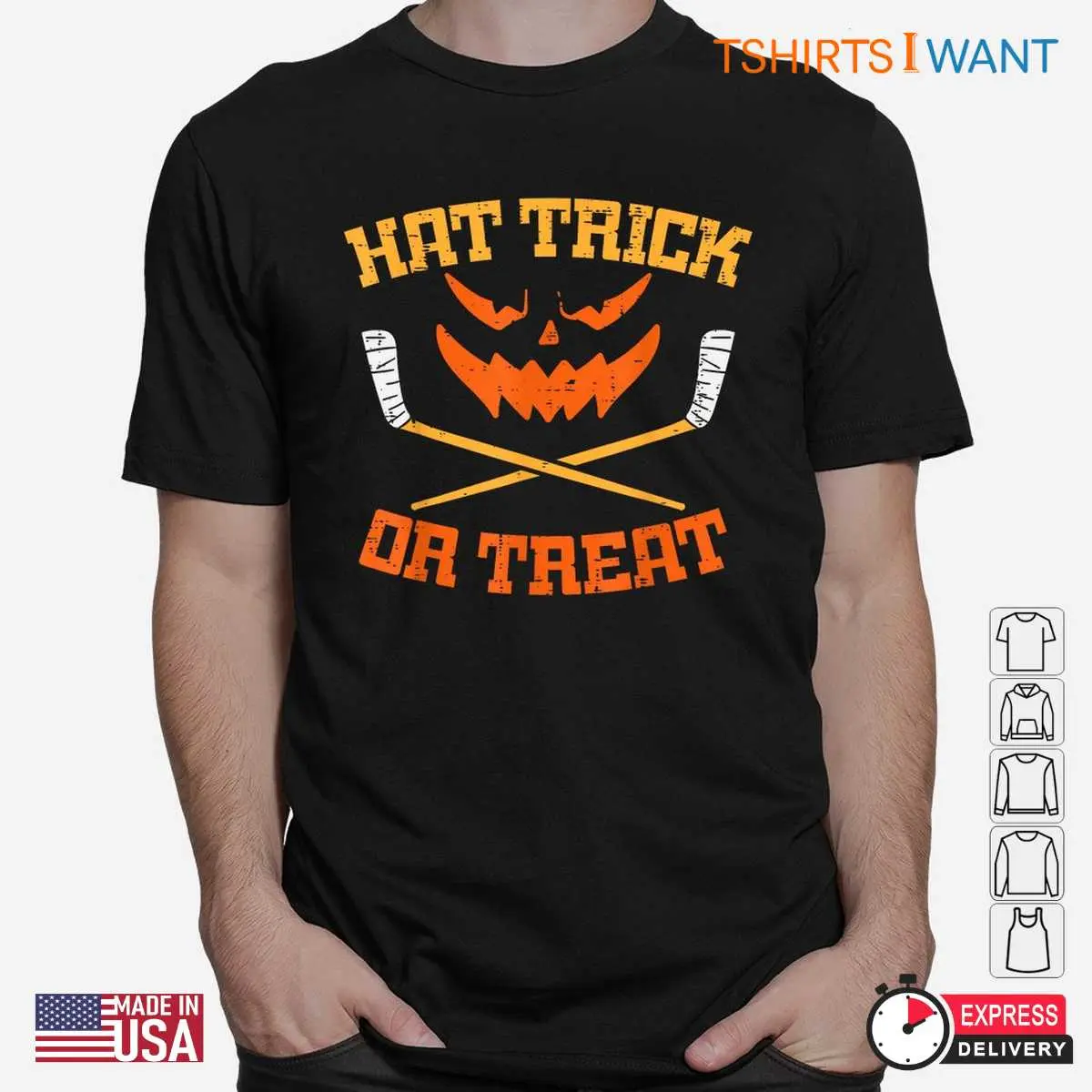 Halloween Hockey Shirts Hat Trick or Treat Tee 2 1.jpg