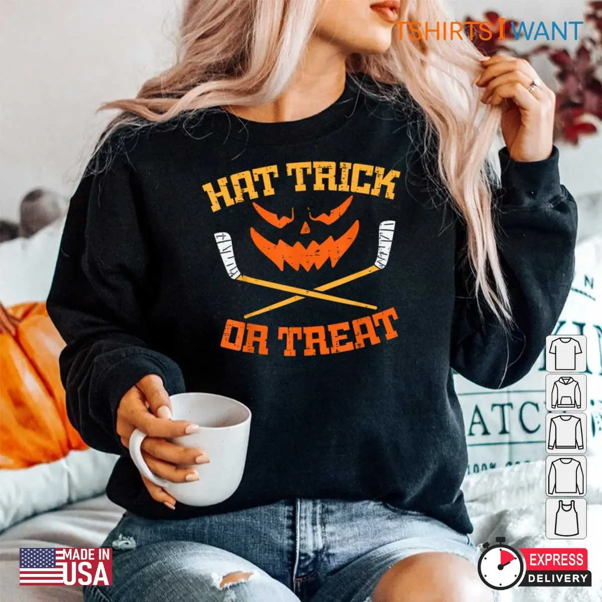 Halloween Hockey Shirts Hat Trick or Treat Tee 5 1.jpg