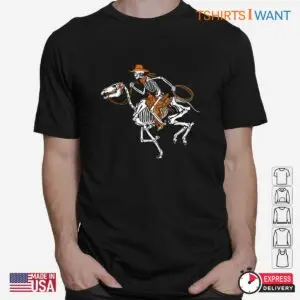 Halloween Horse Shirt: Skeleton Cowboy Riding Horse Halloween Costume Tee 6 Halloween Horse Shirt Skeleton Cowboy Rider 2 1.jpg
