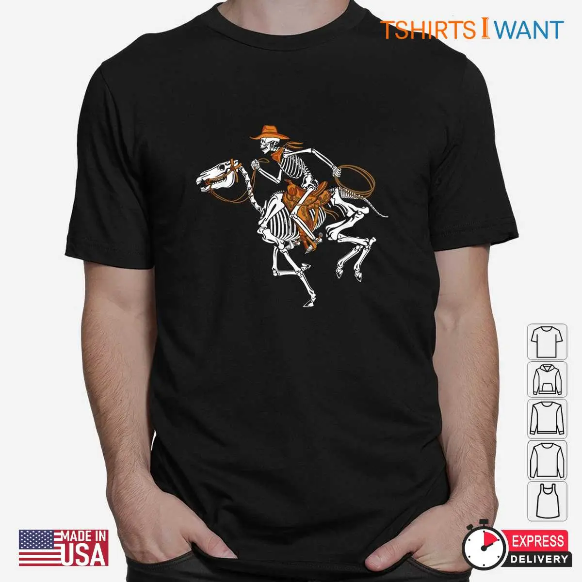 Halloween Horse Shirt: Skeleton Cowboy Riding Horse Halloween Costume Tee 10 Halloween Horse Shirt Skeleton Cowboy Rider 2