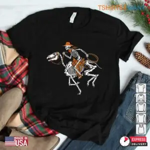 Halloween Horse Shirt: Skeleton Cowboy Riding Horse Halloween Costume Tee 7 Halloween Horse Shirt Skeleton Cowboy Rider 3 1.jpg
