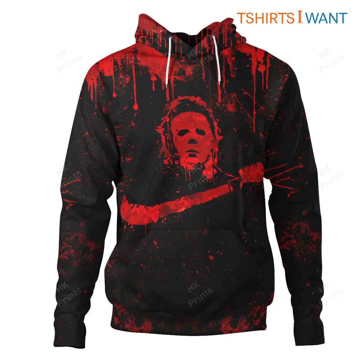 Halloween Michael Myers Hoodie - Horror Movie Fan Apparel, All Over Printed 4 Michael Myers Hoodie Front View