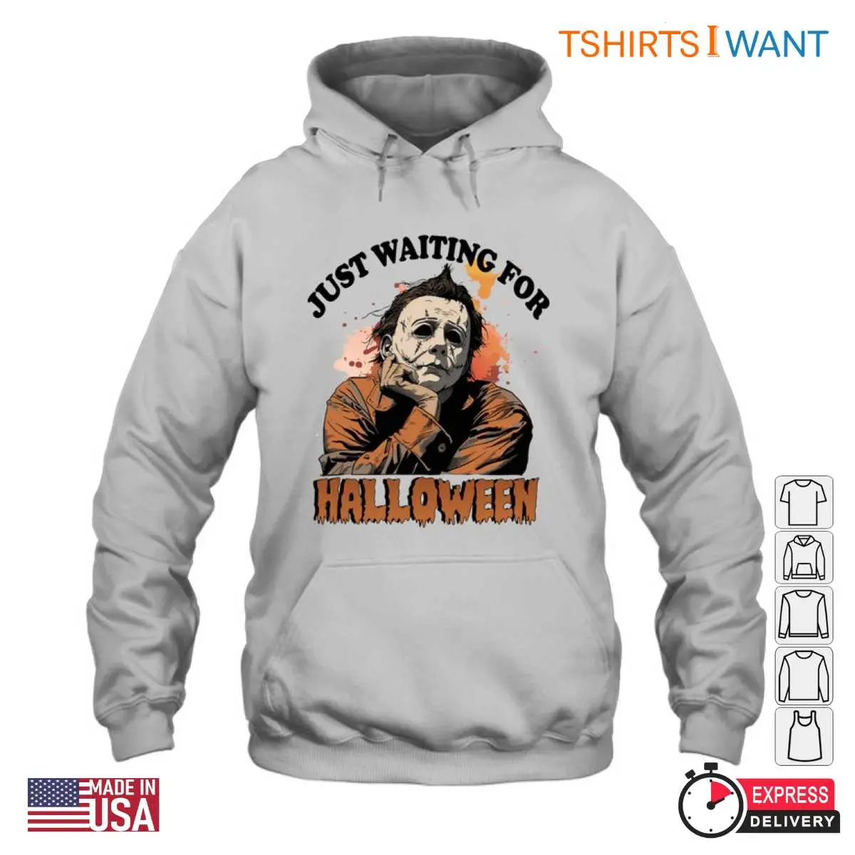 Halloween Michael Myers T Shirt - Just Waiting for Halloween, Funny Michael Myers Meme Tee 13 Halloween Michael Myers T Shirt Funny Meme Tee 4