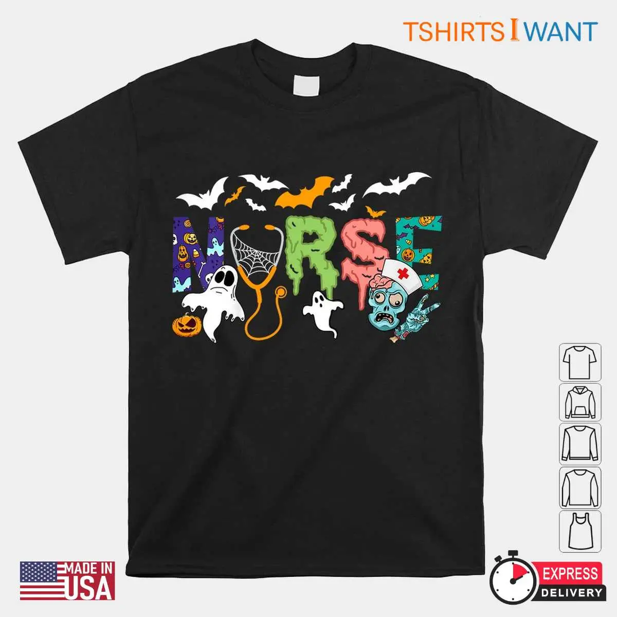 Halloween Nurse Shirt: Cute Zombie Nurse Halloween Costume Tee 10 Halloween Nurse Shirt