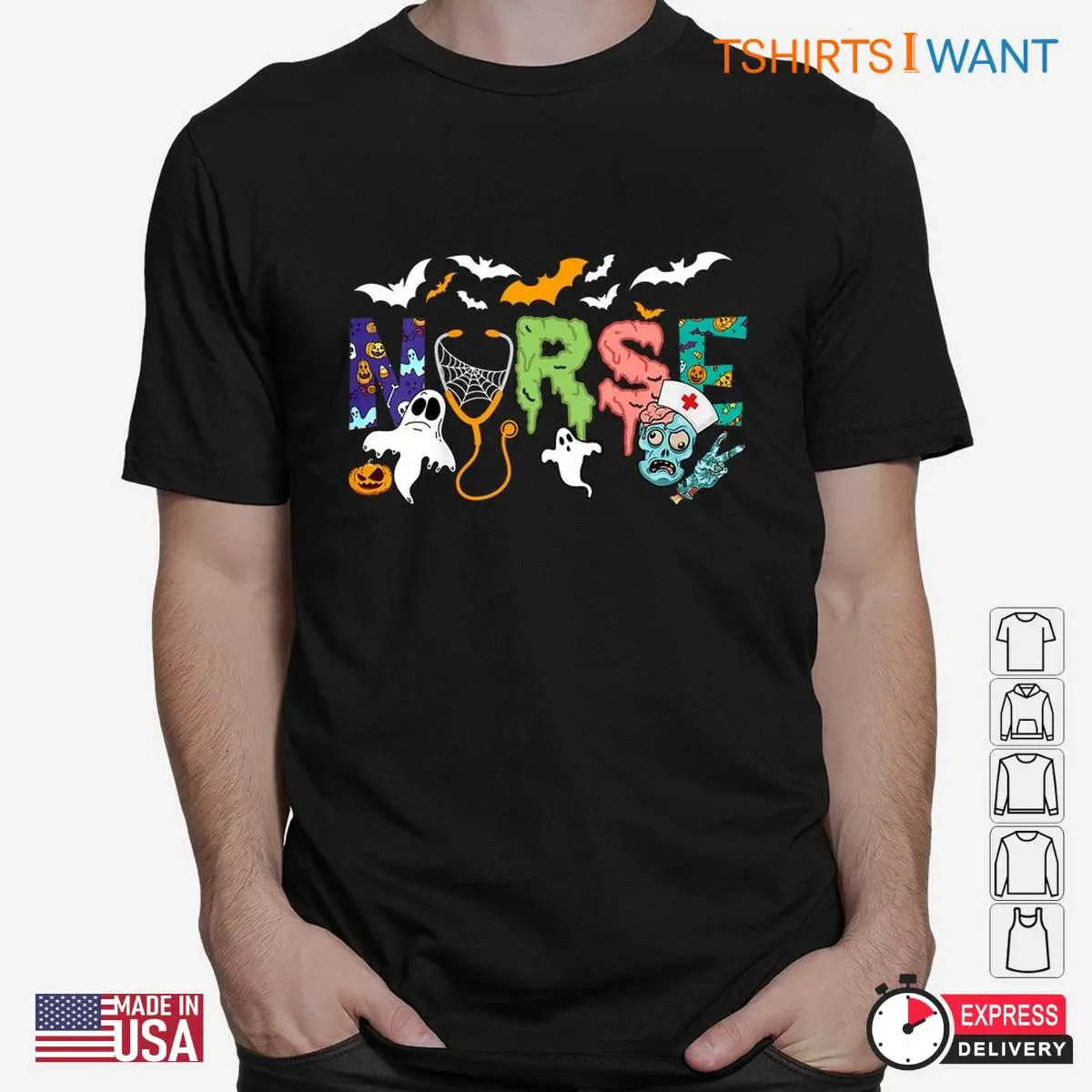 Halloween Nurse Shirt: Cute Zombie Nurse Halloween Costume Tee 2 Halloween Nurse Shirt Zombie Caregiver Tee 2 1.jpg