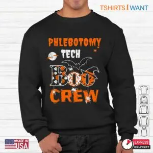Halloween Phlebotomy Shirts: Phlebotomy Tech Boo Crew Ghost Halloween Costume 8 Halloween Phlebotomy Shirts Blood Tech Boo Crew Tee 3 1.jpg