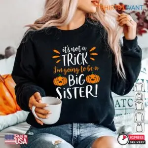 Halloween Pregnancy Announcement Shirt: Big Sister Halloween Pregnancy Reveal Tee 9 Halloween Pregnancy Announcement Shirt Big Sister Reveal Costume 5 1.jpg