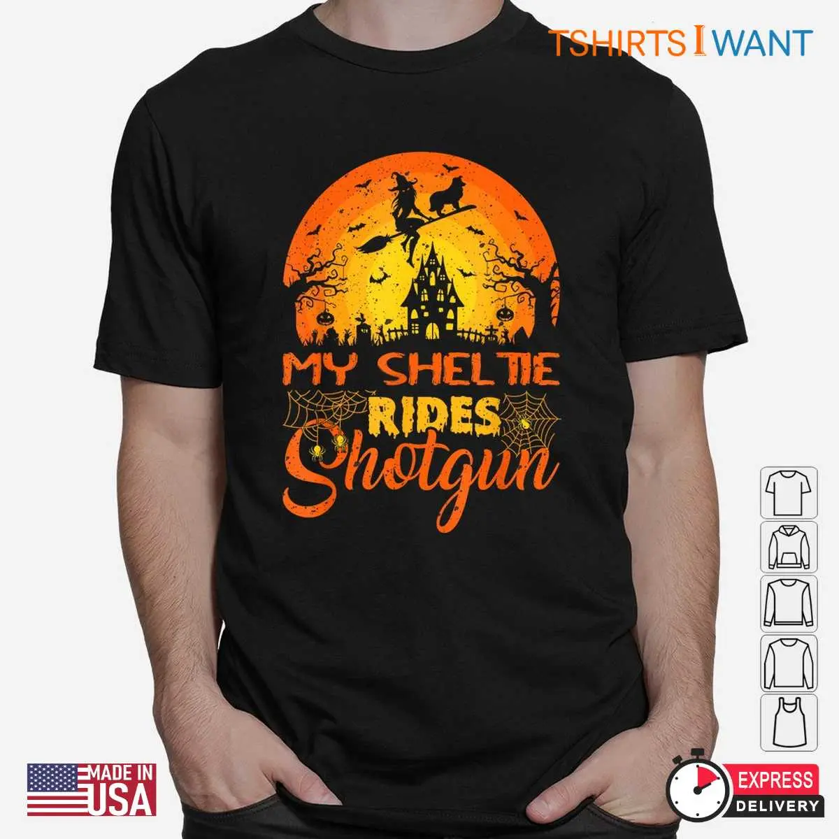 Halloween Shotgun Witch Sheltie Rider Tee 2 1.jpg