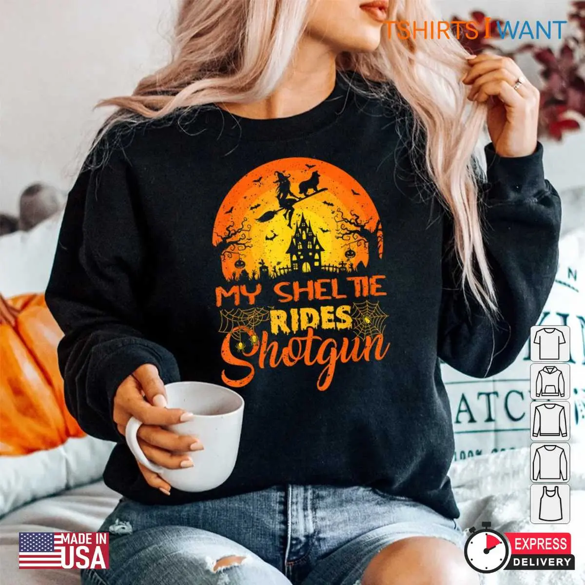 Halloween Shotgun Witch Sheltie Rider Tee 5 1.jpg