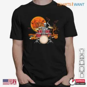 Halloween Skeleton Drummer: Skeleton Drummer Halloween Costume Playing Drums Tee 6 Halloween Skeleton Drummer Bone Beats Costume 2 1.jpg
