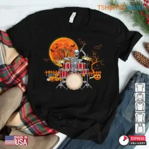 Halloween Skeleton Drummer: Skeleton Drummer Halloween Costume Playing Drums Tee 7 Halloween Skeleton Drummer Bone Beats Costume 3 1.jpg