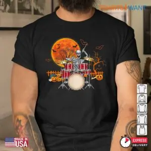 Halloween Skeleton Drummer: Skeleton Drummer Halloween Costume Playing Drums Tee 8 Halloween Skeleton Drummer Bone Beats Costume 4 1.jpg