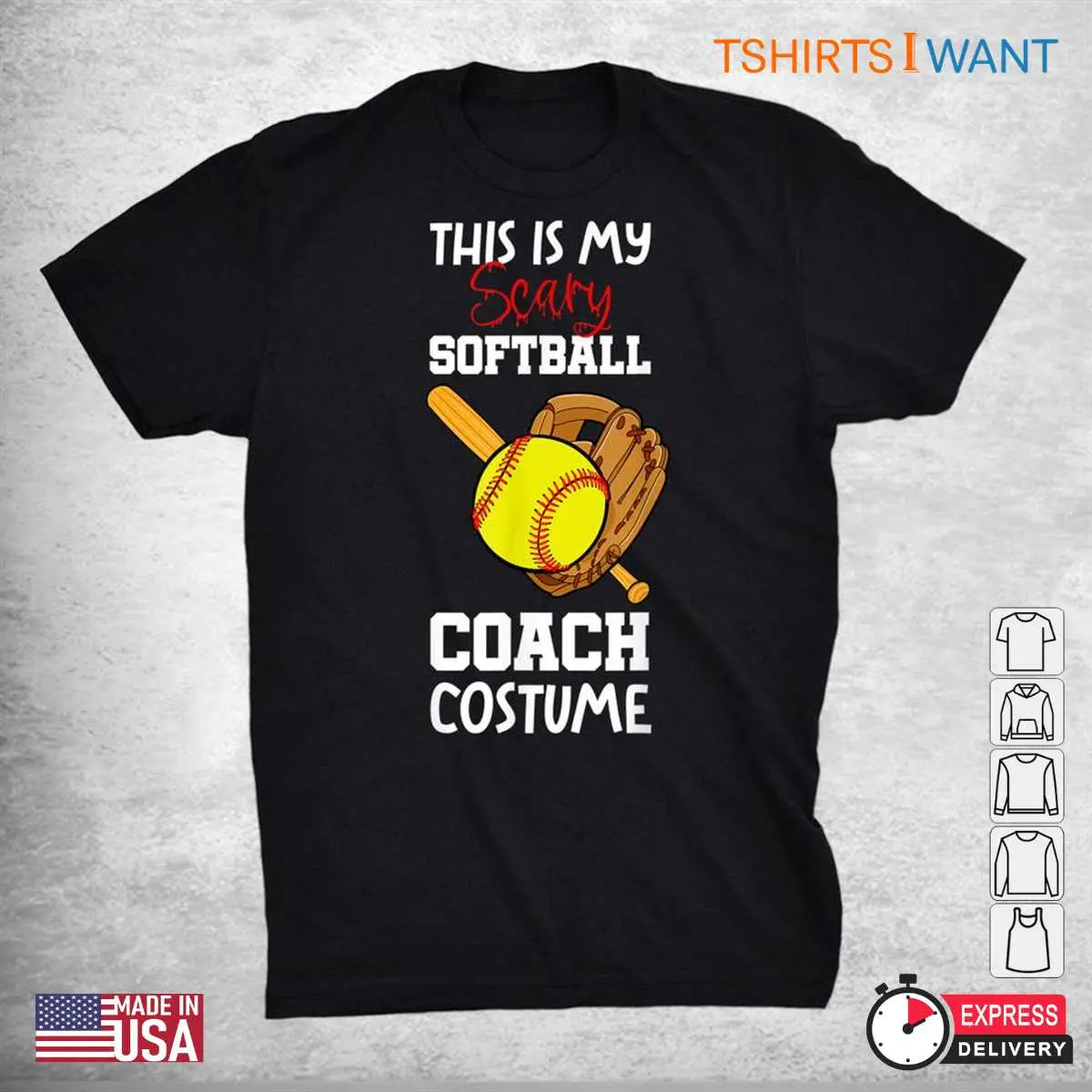 Halloween Softball Shirts Scary Coach Player Tee 1 1.jpg