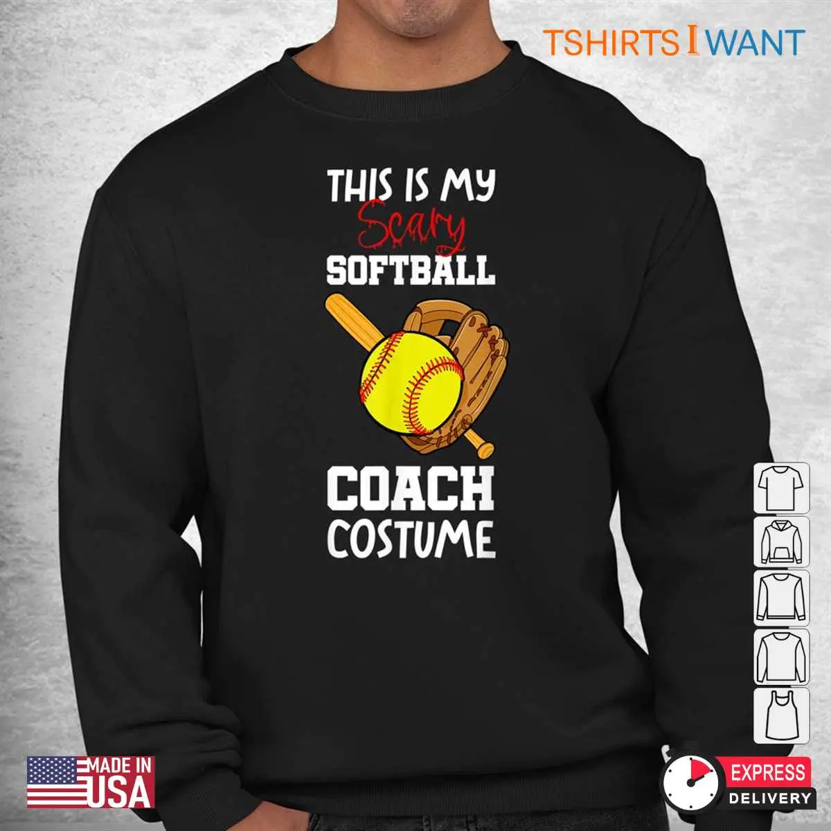 Halloween Softball Shirts: Spooky Scary Coach Costume Player Halloween Tee 9 Halloween Softball Shirts Scary Coach Player Tee 3