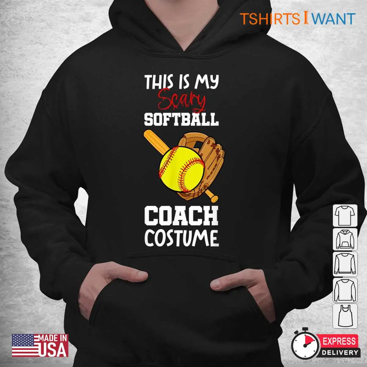 Halloween Softball Shirts Scary Coach Player Tee 4 1.jpg