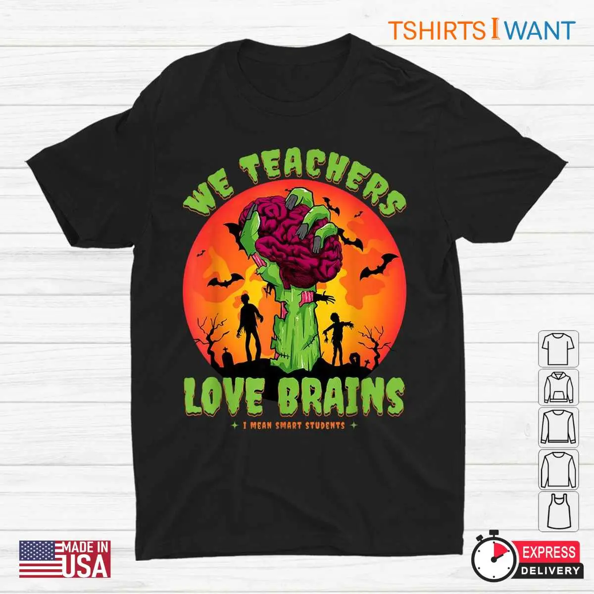 Halloween T Shirts For Teachers: We Teachers Love Brain Smart Student Zombie Halloween Costume 12 Halloween T Shirts For Teachers Design