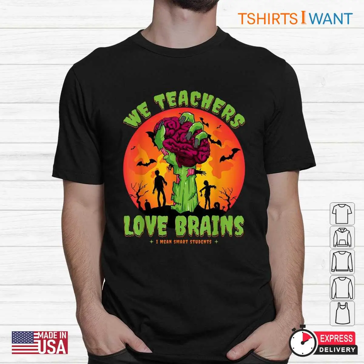 Halloween T Shirts For Teachers Brain Loving Zombie Tee 2 1.jpg