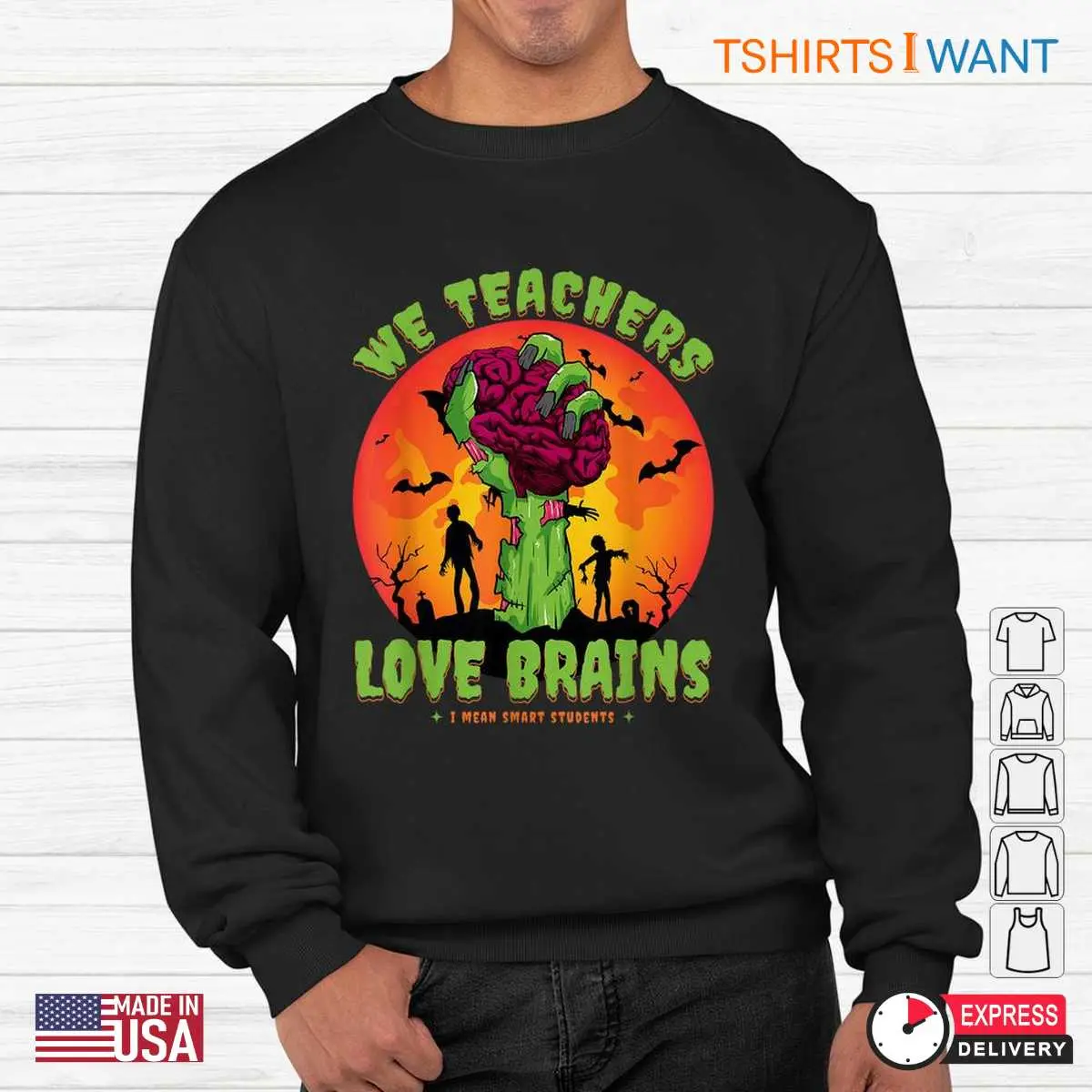Halloween T Shirts For Teachers: We Teachers Love Brain Smart Student Zombie Halloween Costume 13 Halloween T Shirts For Teachers Mockup