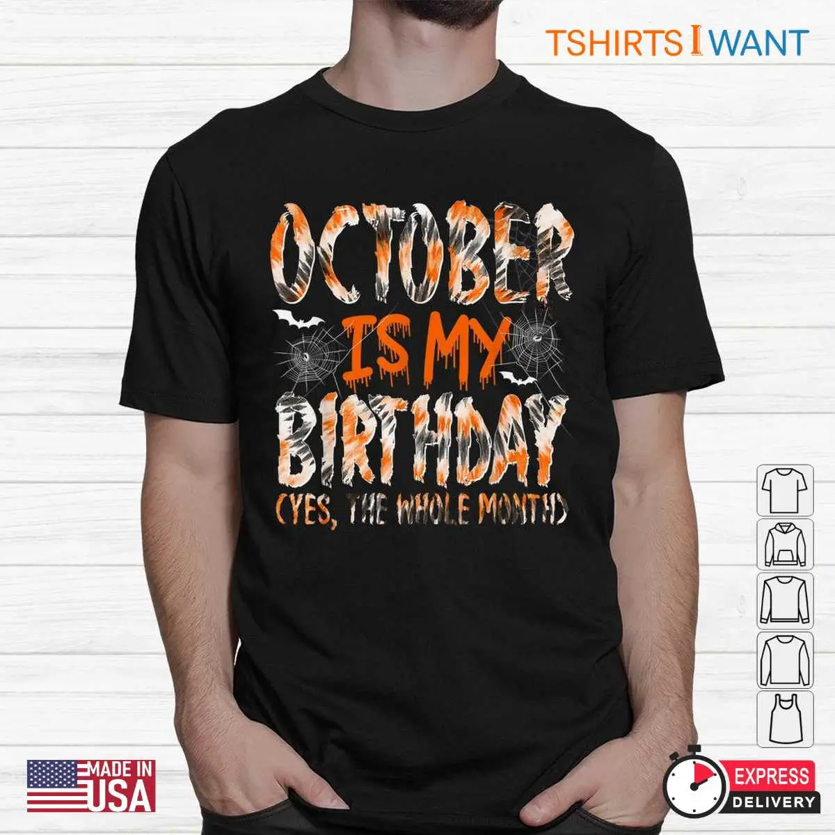 Halloween Tie Dye Shirt: October Is My Birthday Whole Month Tie Dye Halloween Tee 2 Halloween Tie Dye Shirt October Birthday Groovy Tee 2 1.jpg