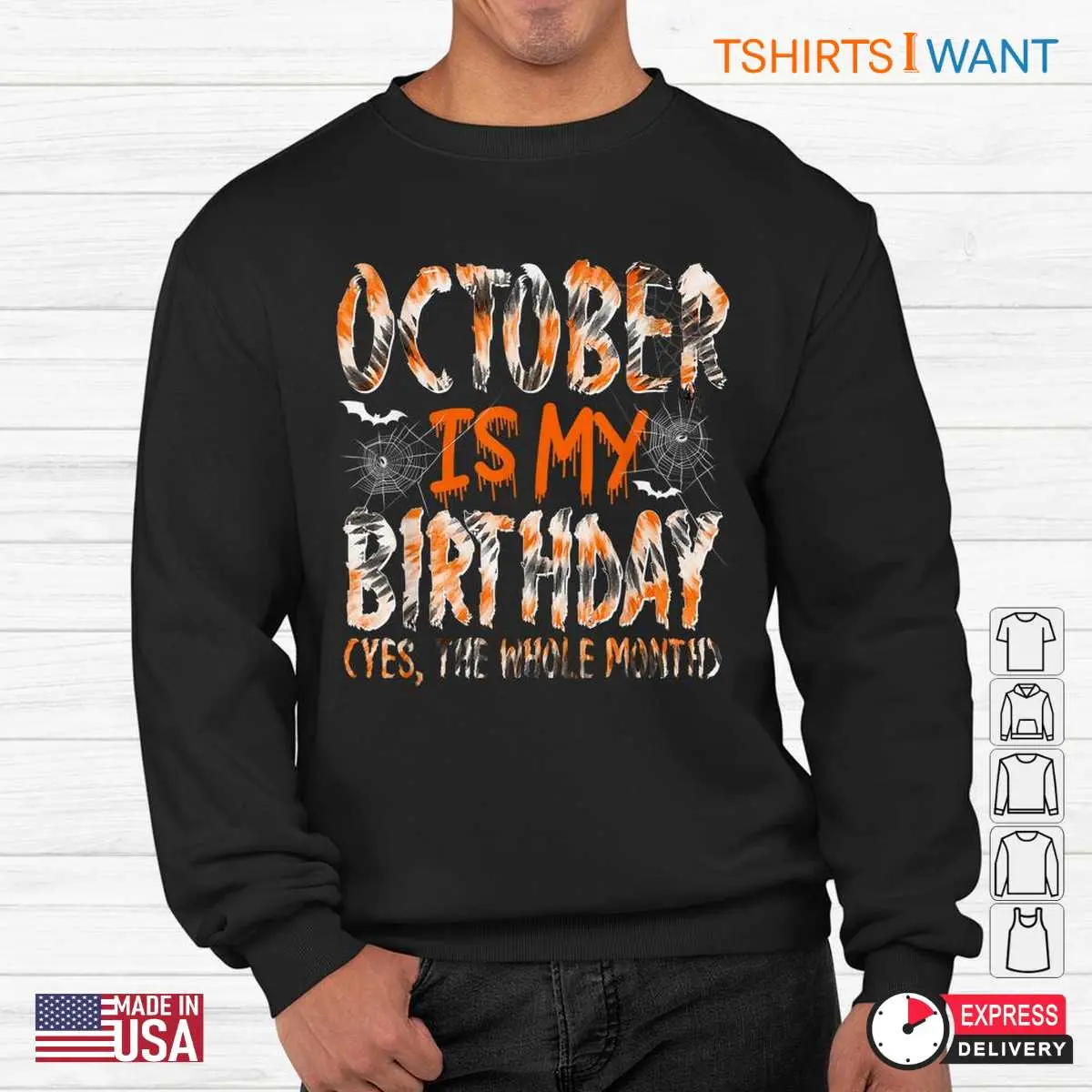 Halloween Tie Dye Shirt: October Is My Birthday Whole Month Tie Dye Halloween Tee 3 Halloween Tie Dye Shirt October Birthday Groovy Tee 3 1.jpg
