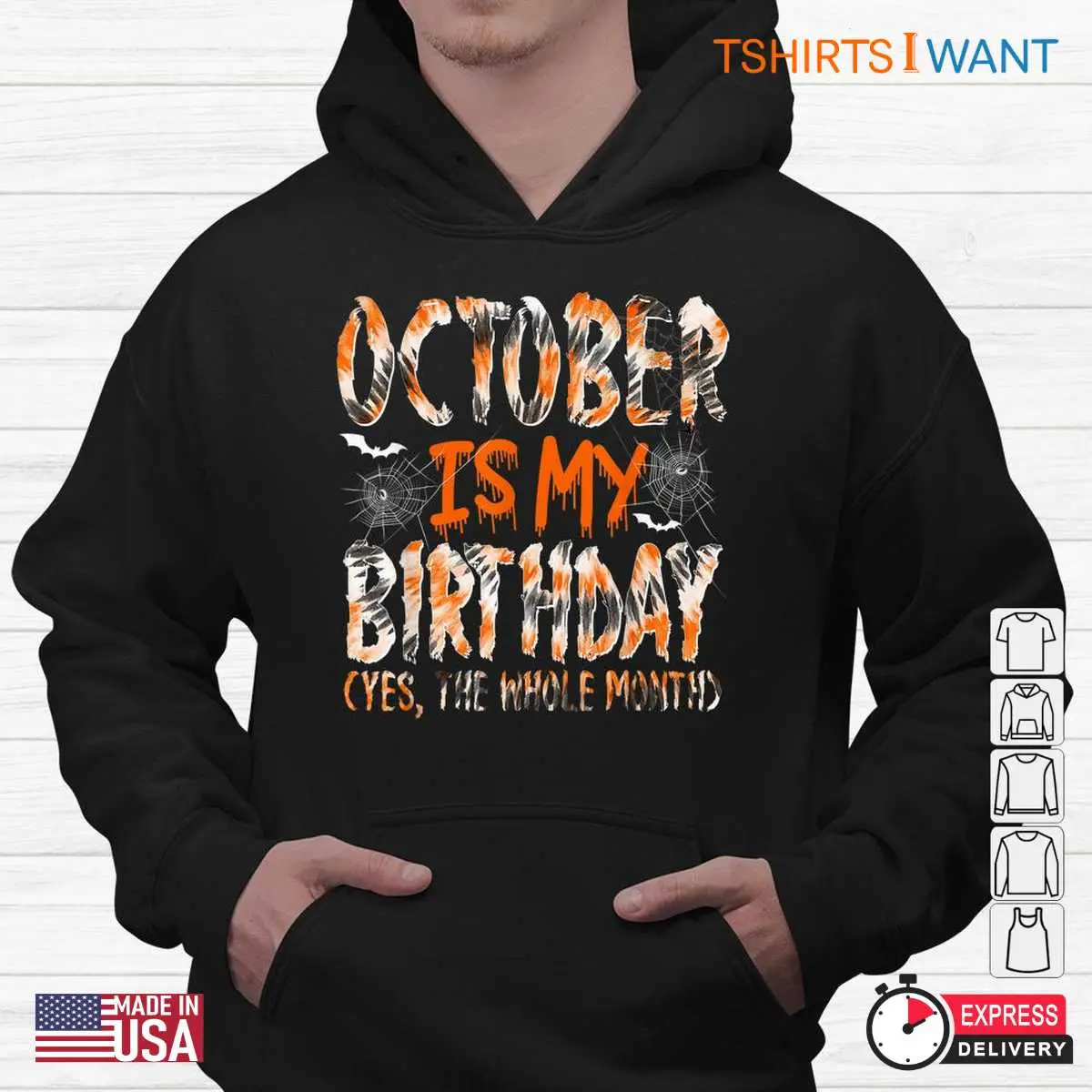 Halloween Tie Dye Shirt: October Is My Birthday Whole Month Tie Dye Halloween Tee 13 Halloween Tie Dye Shirt October Birthday Groovy Tee 4
