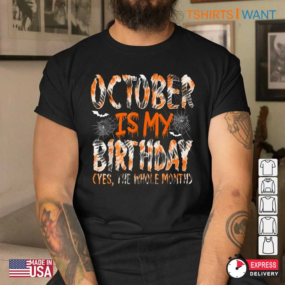 Halloween Tie Dye Shirt: October Is My Birthday Whole Month Tie Dye Halloween Tee 5 Halloween Tie Dye Shirt October Birthday Groovy Tee 5 1.jpg