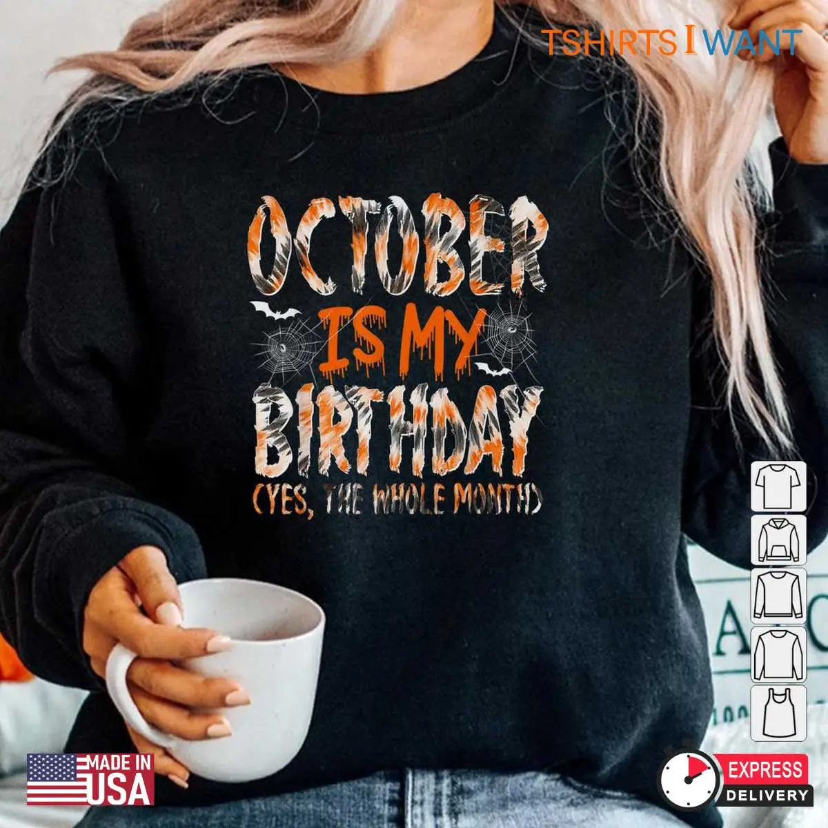 Halloween Tie Dye Shirt: October Is My Birthday Whole Month Tie Dye Halloween Tee 6 Halloween Tie Dye Shirt October Birthday Groovy Tee 6 1.jpg