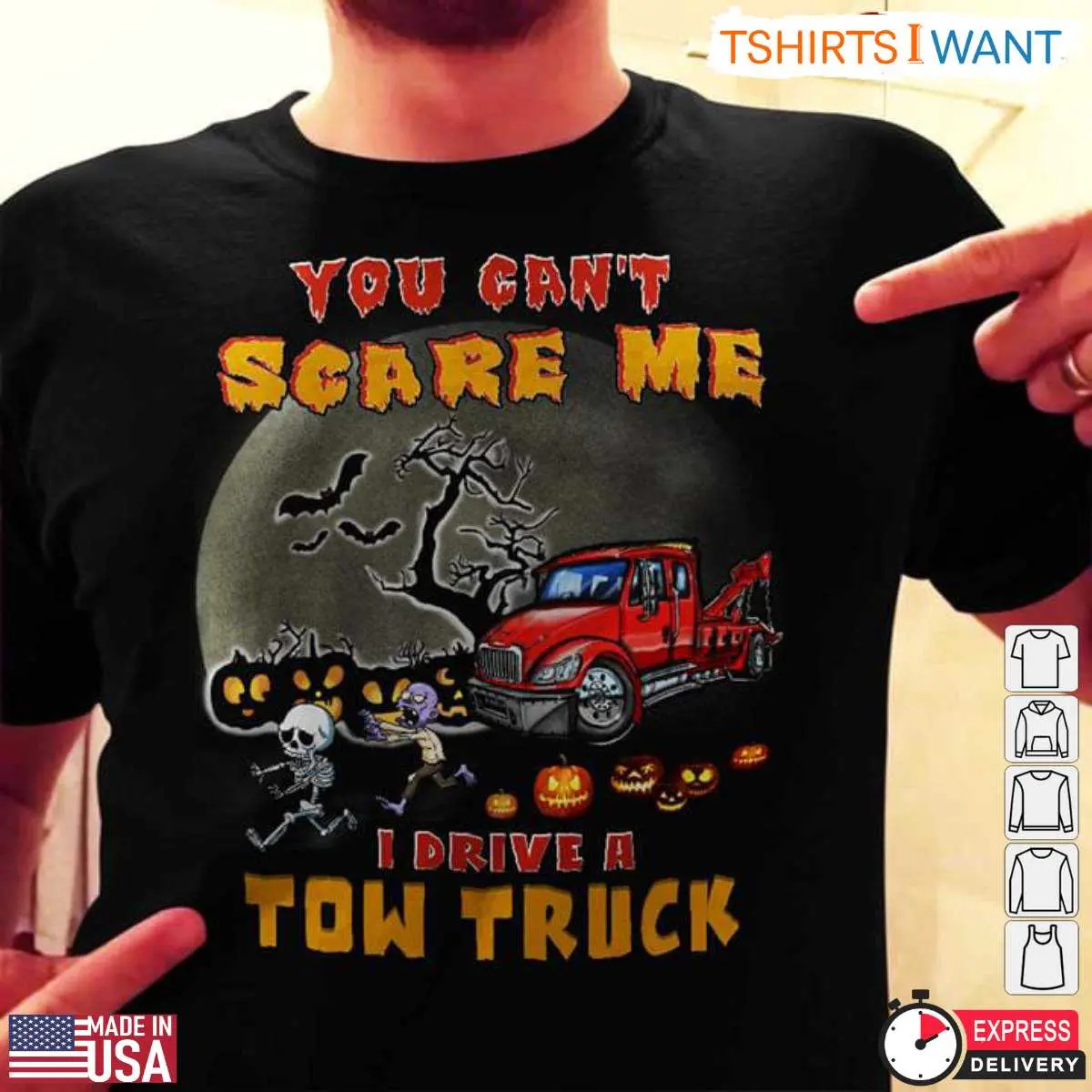 Halloween Tow Truck Driver Shirt Spooky Scene 1 1.jpg