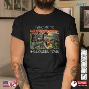 Halloween Town Shirt: Take Me To Halloween Town Costume Tee 10 Halloween Town Shirt Spooky Village Costume 5 1.jpg