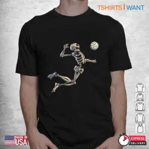 Halloween Volleyball: Volleyball Skeleton Player Halloween Costume Shirt 5 Halloween Volleyball Skeleton Player Tee 2 1.jpg