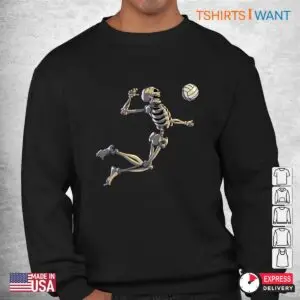 Halloween Volleyball: Volleyball Skeleton Player Halloween Costume Shirt 6 Halloween Volleyball Skeleton Player Tee 3 1.jpg