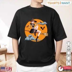 Halloween Witch T Shirt Anime Broomstick Design 1 1.jpg