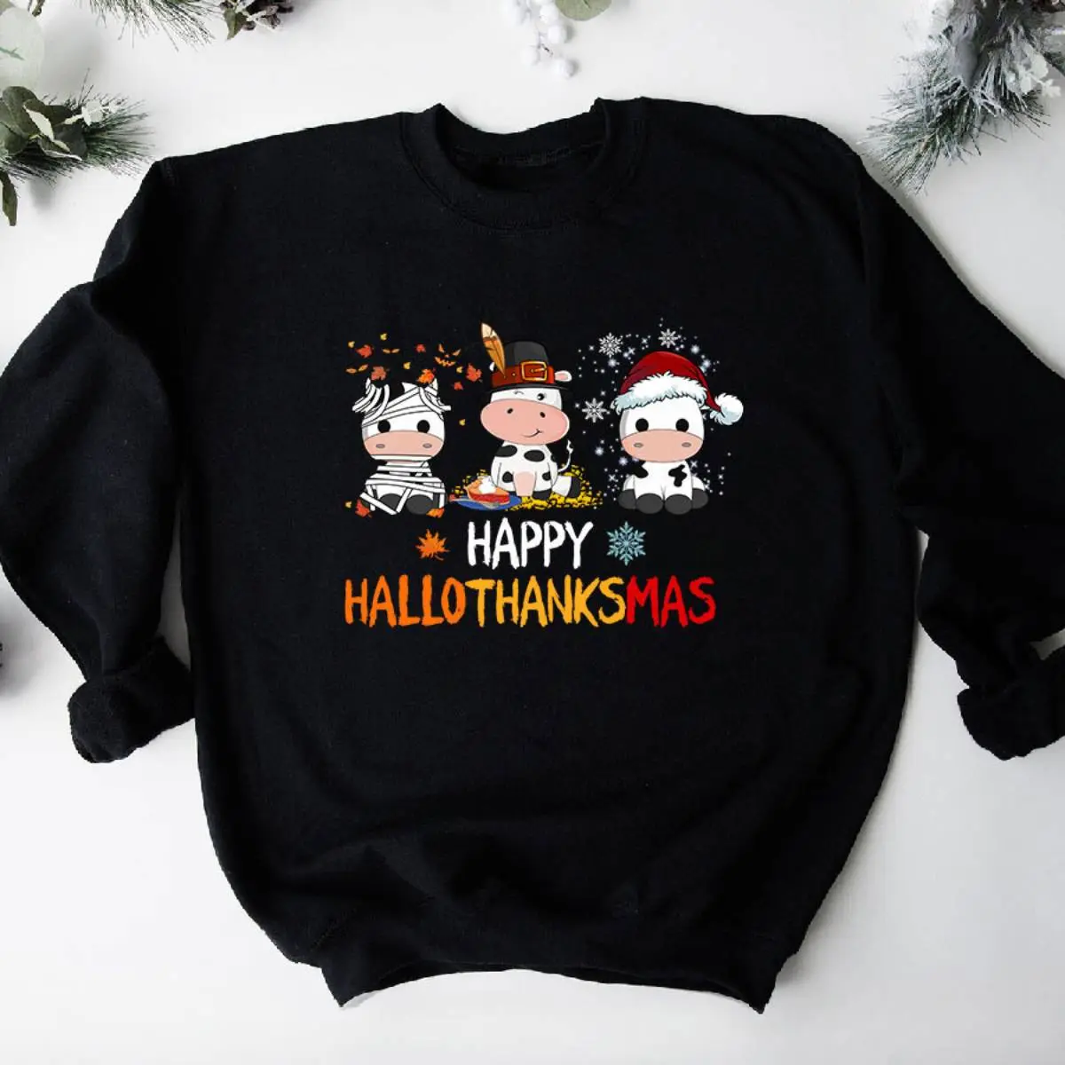 Happy HalloThanksMas Cow Lover Thanksgiving Sweatshirt 5 Happy HalloThanksMas Cow Lover Thanksgiving Sweatshirt 5 1.jpg