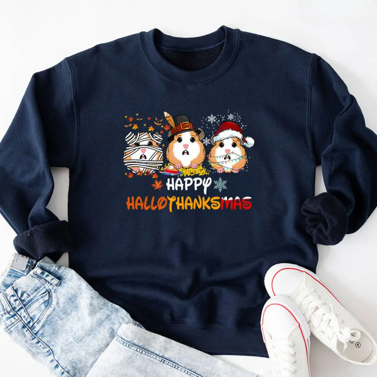 Happy Hallothanksmas Guinea Pig Thanksgiving Sweatshirt 3 1.jpg