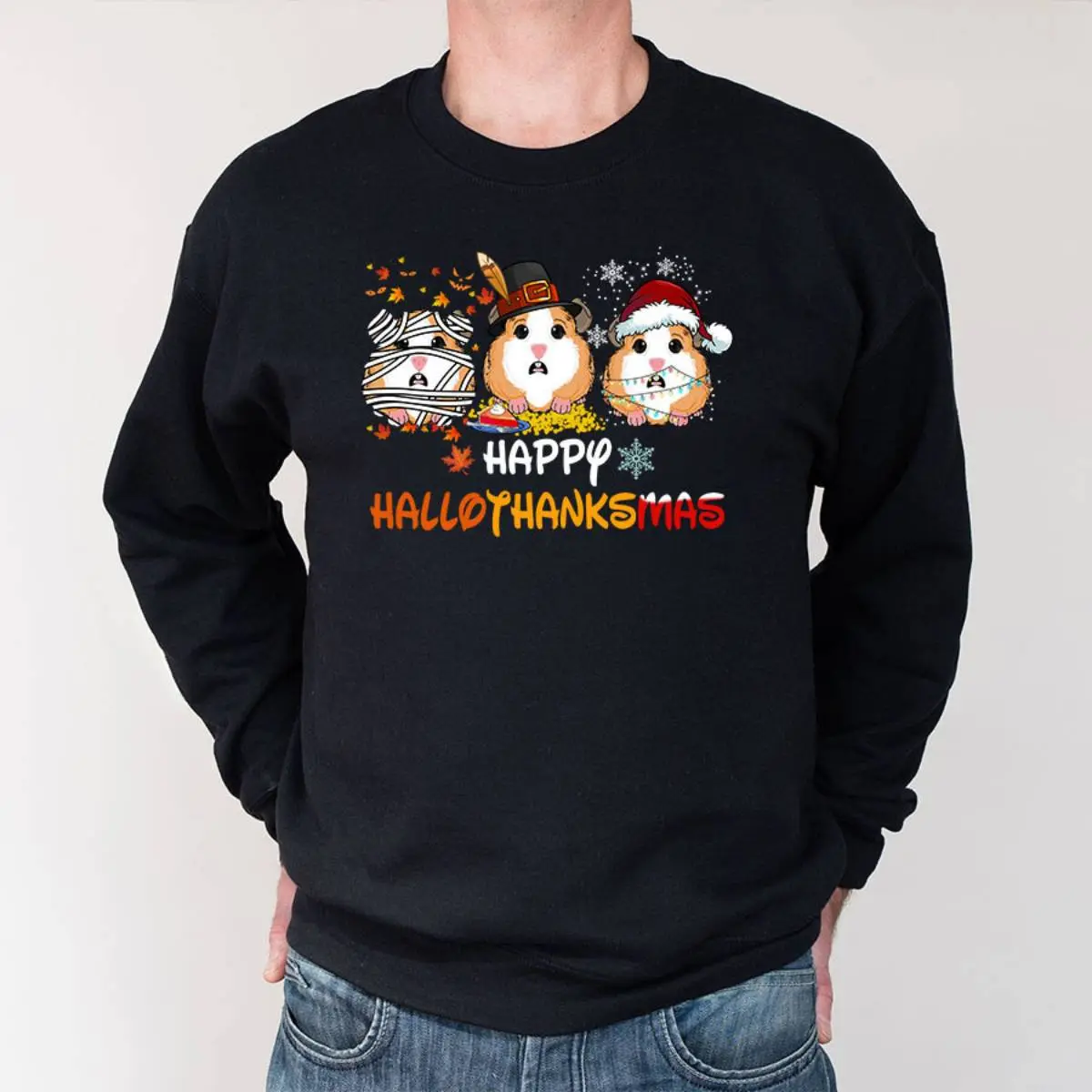 Happy Hallothanksmas Guinea Pig Thanksgiving Sweatshirt 11 Happy Hallothanksmas Guinea Pig Thanksgiving Sweatshirt 4