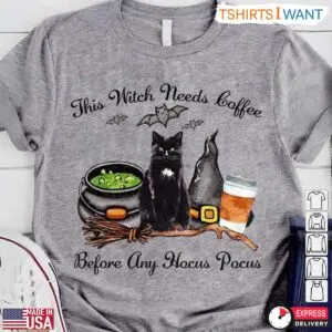 Happy Halloween Hocus Pocus Black Cat T-Shirt